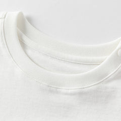Dave&Bella Toddler Girls Summer White Rabbit/Lion Comfortable Cotton Casual T-shirt Tops