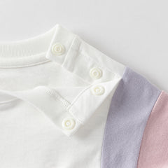 Dave&Bella Toddler Girls Summer White Rabbit/Lion Comfortable Cotton Casual T-shirt Tops