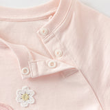 Dave&Bella Toddler Girls Summer Sweet Green/Pink Flower Soft Cotton T-shirt Tops