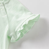Dave&Bella Toddler Girls Summer Sweet Green/Pink Flower Soft Cotton T-shirt Tops