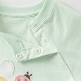 Dave&Bella Toddler Girls Summer Sweet Green/Pink Flower Soft Cotton T-shirt Tops