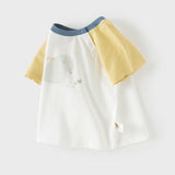 Dave&Bella Toddler Girls/Boys Summer Playful Multi-print Cotton Classic T-shirt Tops