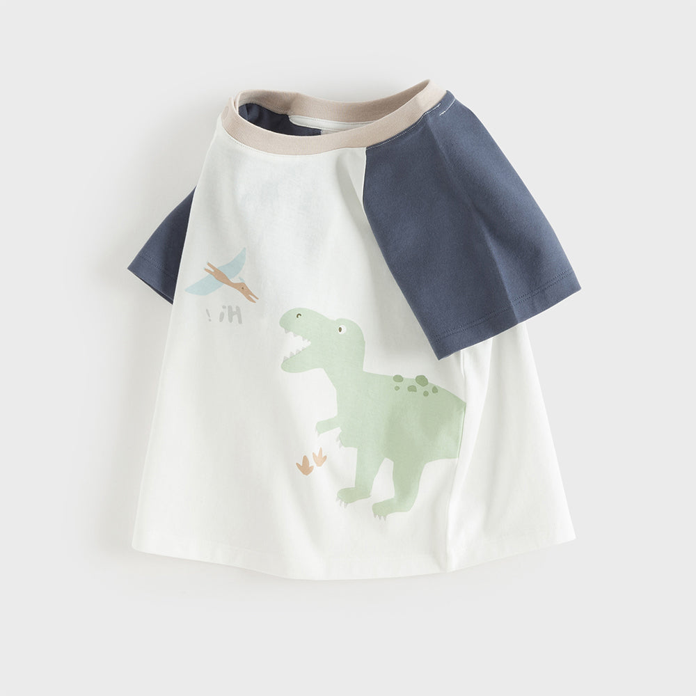 Dave&Bella Toddler Girls/Boys Summer Playful Multi-print Cotton Classic T-shirt Tops