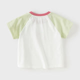 Dave&Bella Toddler Girls/Boys Summer Playful Multi-print Cotton Classic T-shirt Tops