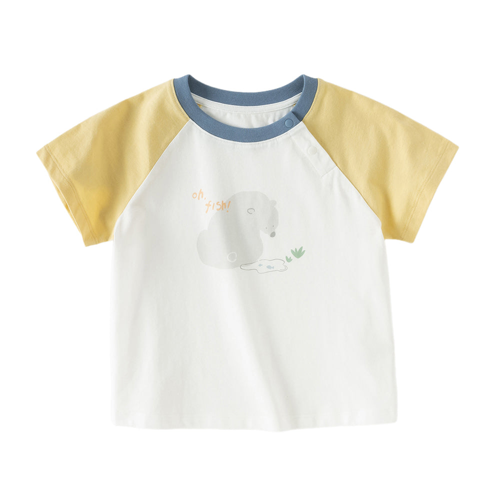 Dave&Bella Toddler Girls/Boys Summer Playful Multi-print Cotton Classic T-shirt Tops