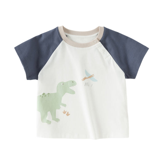 Dave&Bella Toddler Girls/Boys Summer Playful Multi-print Cotton Classic T-shirt Tops