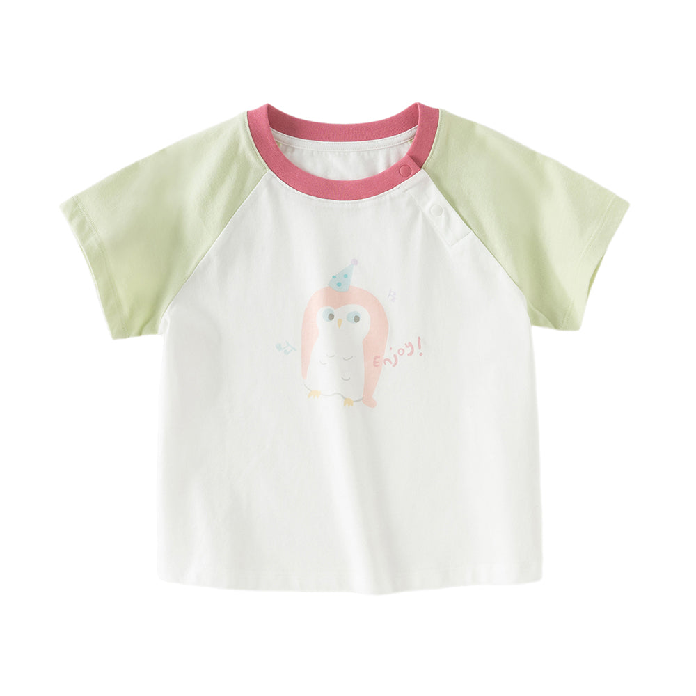 Dave&Bella Toddler Girls/Boys Summer Playful Multi-print Cotton Classic T-shirt Tops