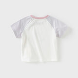 Dave&Bella Toddler Girls/Boys Summer Playful Multi-print Cotton Classic T-shirt Tops