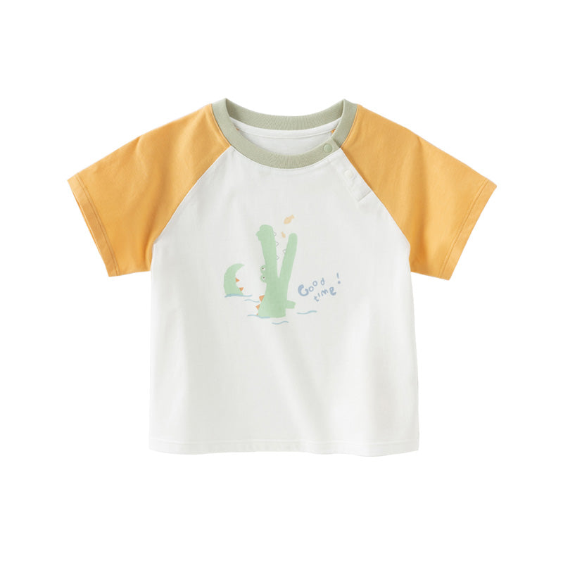Dave&Bella Toddler Girls/Boys Summer Playful Multi-print Cotton Classic T-shirt Tops