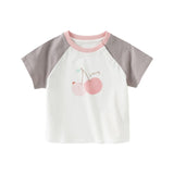Dave&Bella Toddler Girls/Boys Summer Playful Multi-print Cotton Classic T-shirt Tops