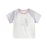 Dave&Bella Toddler Girls/Boys Summer Playful Multi-print Cotton Classic T-shirt Tops