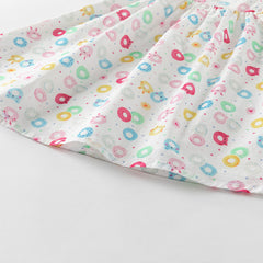 Dave&Bella Girls Summer Cotton Doughnut Print Sweet Party Dress