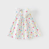 Dave&Bella Girls Summer Cotton Doughnut Print Sweet Party Dress