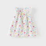 Dave&Bella Girls Summer Cotton Doughnut Print Sweet Party Dress