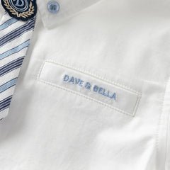 Dave&Bella Boys Summer Cotton Formal White Shirt Top
