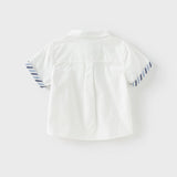 Dave&Bella Kids Boys Summer Cotton Formal White Shirt Top