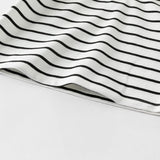Dave&Bella Kids Boys Summer Black White Striped College-style Short-sleeved Polos