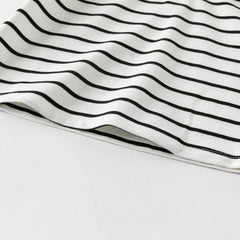 Dave&Bella Kids Boys Summer Black White Striped College-style Short-sleeved Polos