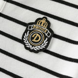 Dave&Bella Kids Boys Summer Black White Striped College-style Short-sleeved Polos