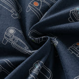 Dave&Bella Toddler Boys Summer Fashion Navy Blue Lightweight Cotton T-shirt Tops