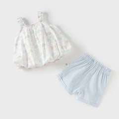 Dave&Bella Girls Summer Leisure Sweet Camisole Top Short Pant  Two Piece Set