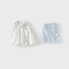 Dave&Bella Girls Summer Leisure Sweet Camisole Top Short Pant  Two Piece Set