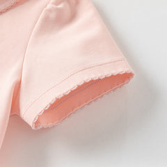 Dave&Bella Girls Summer Charming Pink Polo Antibacterial T-shirt Top
