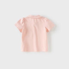 Dave&Bella Girls Summer Charming Pink Polo Antibacterial T-shirt Top