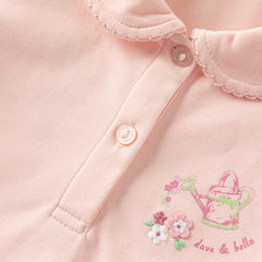 Dave&Bella Girls Summer Charming Pink Polo Antibacterial T-shirt Top