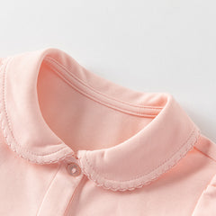 Dave&Bella Girls Summer Charming Pink Polo Antibacterial T-shirt Top