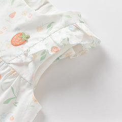Dave&Bella Girls Summer Cotton Floral Print Sleeveless T-shirt Short Pant Set