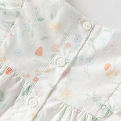 Dave&Bella Girls Summer Cotton Floral Print Sleeveless T-shirt Short Pant Set