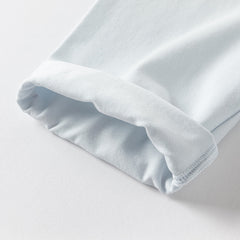 Dave&Bella Toddler Girls Summer Light Blue/White Comfortable Cotton Slim Leggings