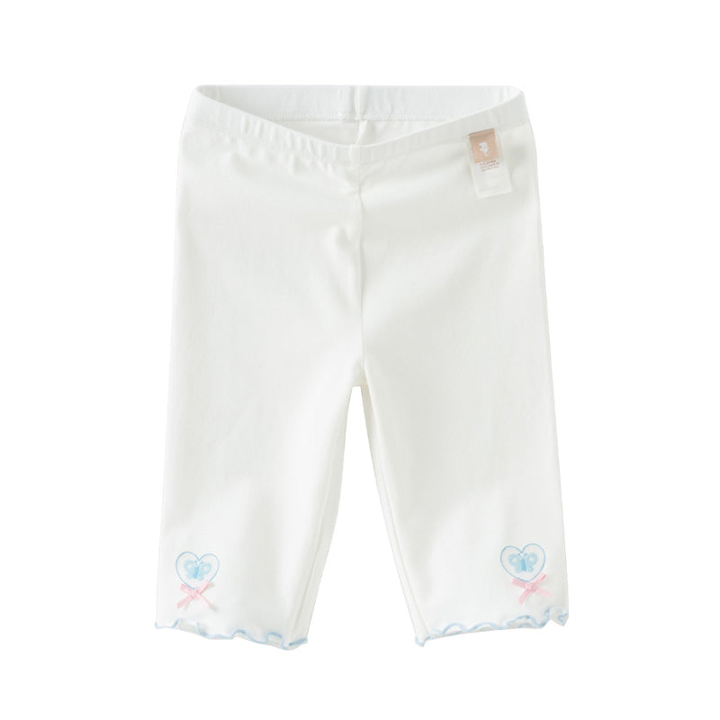 Dave&Bella Toddler Girls Summer Light Blue/White Comfortable Cotton Slim Leggings