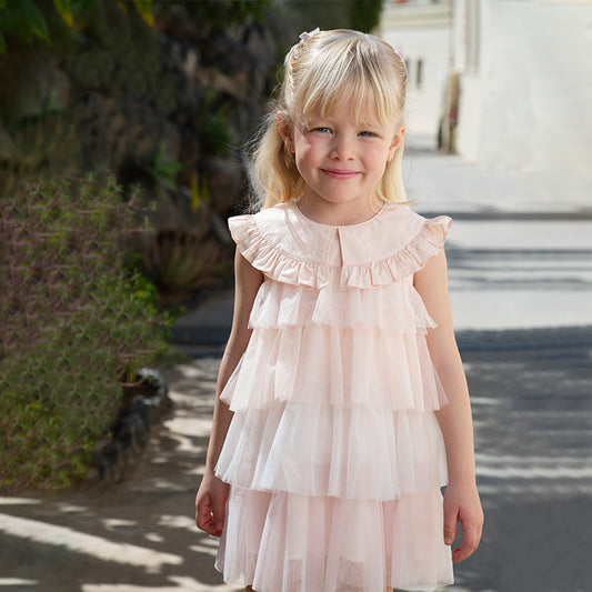 Dave&Bella Summer Girls Gradient Purple Mesh Cake Dress