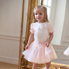 Dave&Bella Girls Summer Adorable Light Pink Mesh Skirt Underwear