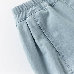 Dave&Bella Toddler Boys Summer Daily Denim Blue Versatile Loose Pants