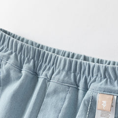 Dave&Bella Toddler Boys Summer Daily Denim Blue Versatile Loose Pants