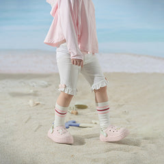 Dave&Bella Toddler Girls Summer White/Pink Slim Breathable Leggings