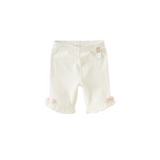 Dave&Bella Toddler Girls Summer White/Pink Slim Breathable Leggings
