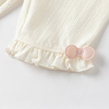 Dave&Bella Toddler Girls Summer White/Pink Slim Breathable Leggings
