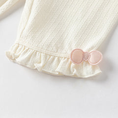 Dave&Bella Toddler Girls Summer White/Pink Slim Breathable Leggings