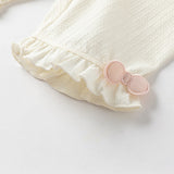 Dave&Bella Toddler Girls Summer White/Pink Slim Breathable Leggings