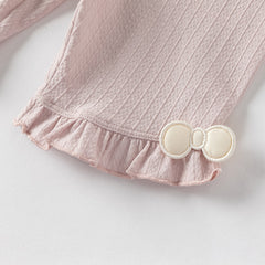 Dave&Bella Toddler Girls Summer White/Pink Slim Breathable Leggings