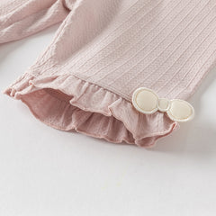 Dave&Bella Toddler Girls Summer White/Pink Slim Breathable Leggings