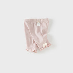 Dave&Bella Toddler Girls Summer White/Pink Slim Breathable Leggings