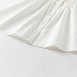Dave&Bella Toddler Girls Summer Pure Cotton White Flutter Sleeve Cute T-shirts
