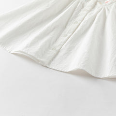 Dave&Bella Girls Summer Pure Cotton White Flutter Sleeve Cute T-shirt Top