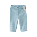 Dave&Bella Toddler Girls Summer Beige/Denim Blue Versatile Comfortable Casual Leggings