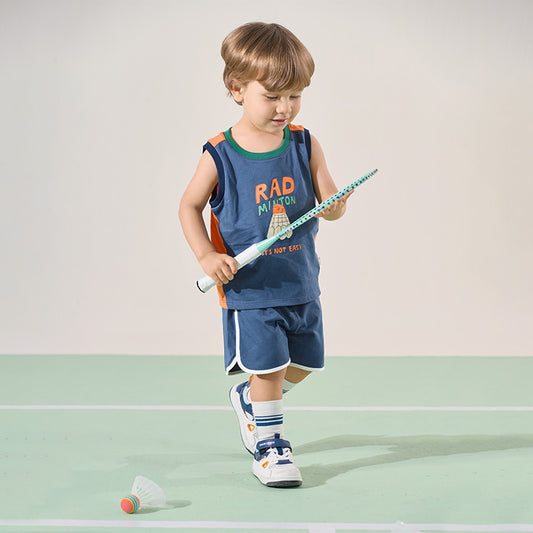 Dave&Bella Boys Summer Outdoor Antimicrobial T-shirt Short Pant Sports Set